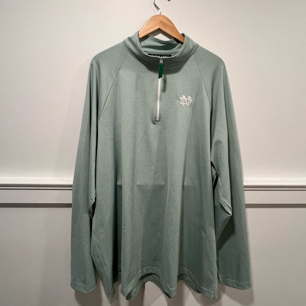 Green Notre Dame NBC Sports Devon & Jones 1/4 Zip (New with tags)